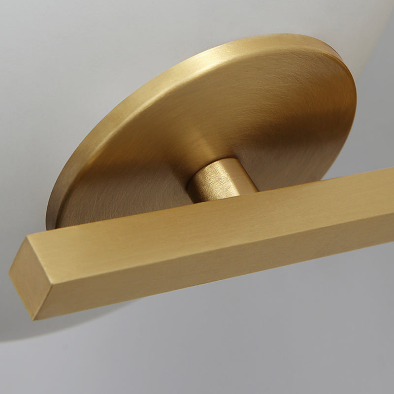 Milk Glass Oval Wall Mount Lamp Modern 1 Light Bedside Wall Sconce Light in Brass