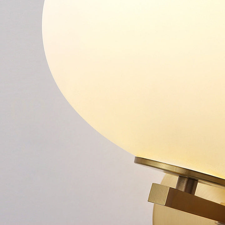 Milk Glass Oval Wall Mount Lamp Modern 1 Light Bedside Wall Sconce Light in Brass
