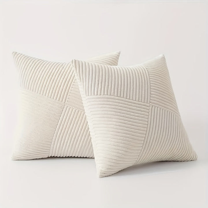 Pillowcase Set | Boho Style | Soft Cord | 2 pieces, 45×45 cm, 50x50cm