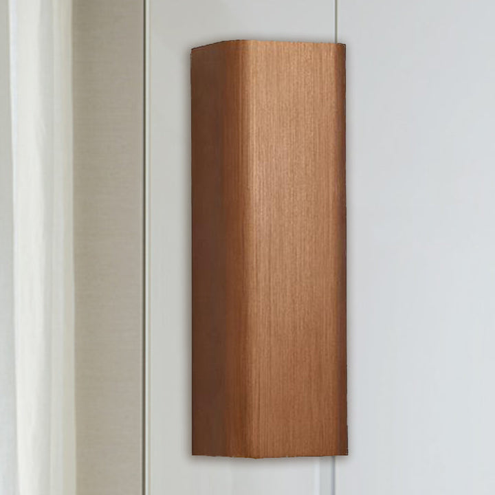 Modern Cuboid Wall Mounted Light Metal Living Room LED Up and Down Wall Sconce in Bronze/Gold/Coffee