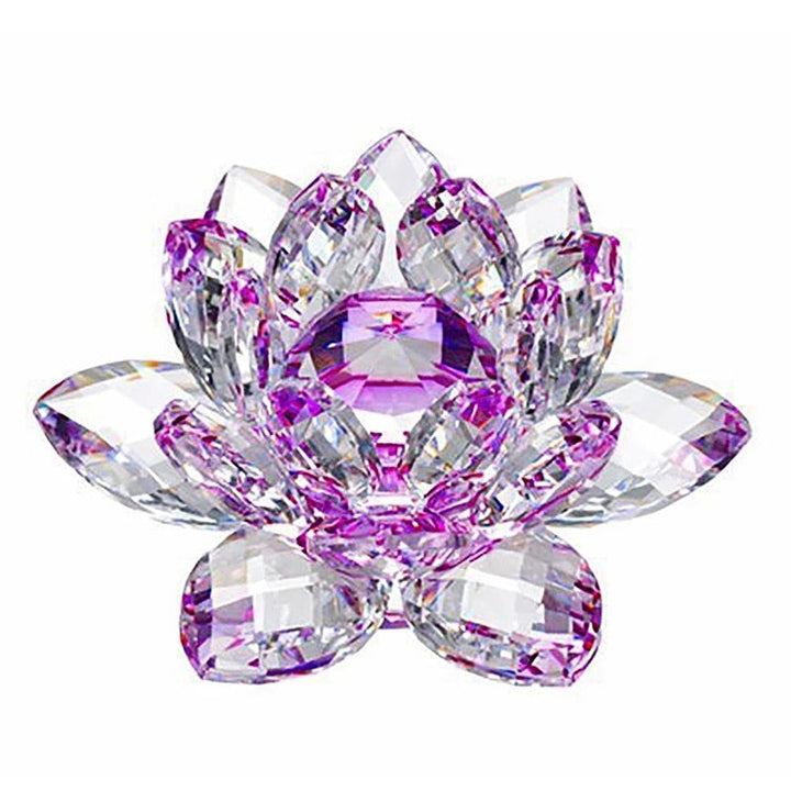 80Mm Quartz Crystals Lotus Flower Crafts Glass Fengshui Ornaments Healing Crystals Home Party Wicca Decor Yoga Gifts Souvenir