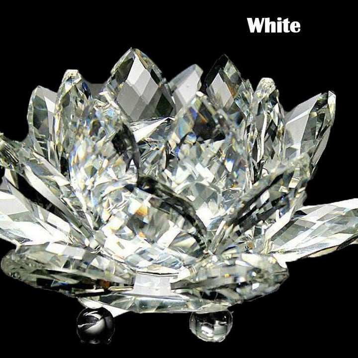 80Mm Quartz Crystals Lotus Flower Crafts Glass Fengshui Ornaments Healing Crystals Home Party Wicca Decor Yoga Gifts Souvenir