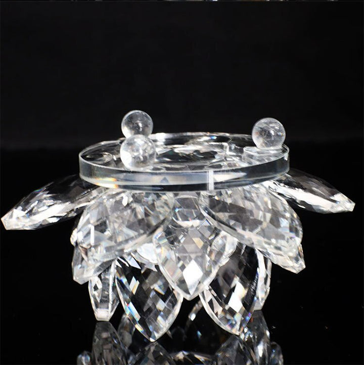 80Mm Quartz Crystals Lotus Flower Crafts Glass Fengshui Ornaments Healing Crystals Home Party Wicca Decor Yoga Gifts Souvenir
