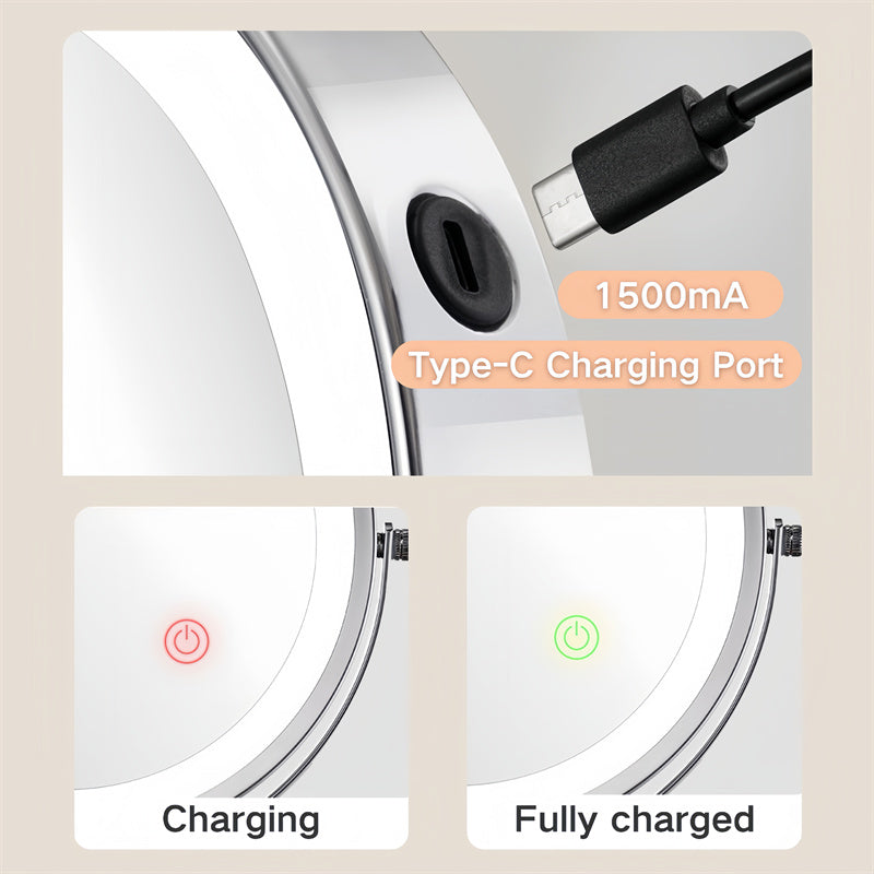 Rechargeable Wall Mounted Shaving Mirror