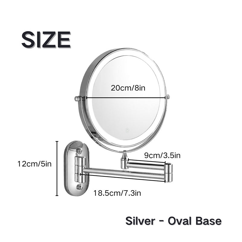 Rechargeable Wall Mounted Shaving Mirror