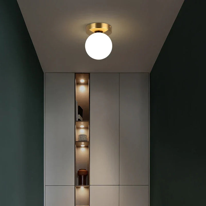 Modern Minimalist Frosted Glass Ceiling Lamp – White Ball Design for Dining Room, Living Room, Bedroom & Bar – Contemporary Ceiling Light Fixture