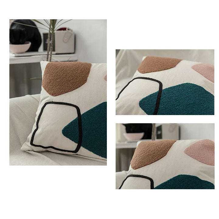 Black Cat & Garden Tufted Pillow Case