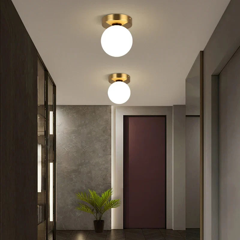 Modern Minimalist Frosted Glass Ceiling Lamp – White Ball Design for Dining Room, Living Room, Bedroom & Bar – Contemporary Ceiling Light Fixture