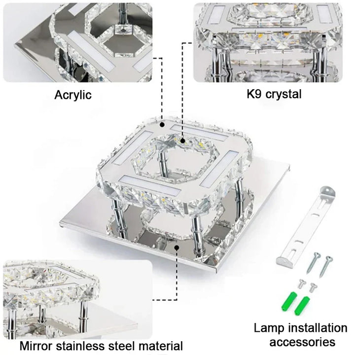 Ceiling Lamp Lights - Decorative LED Lamps For Room Chandelier Crystal Chandeliers - Home Kitchen Bedroom Living Modern Dining Hallway