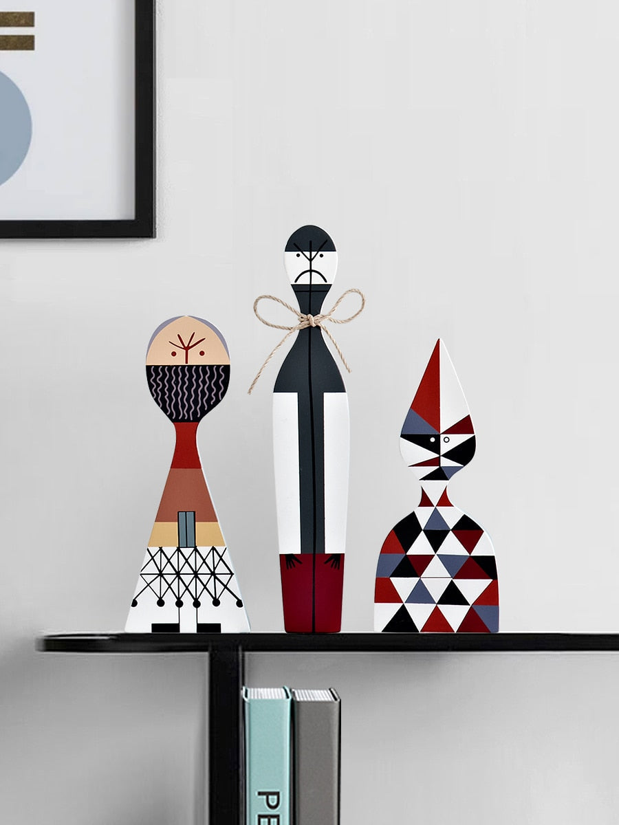 Home Decoration Living Room Kawaii Accessories Sculptures & Figures Character Shapes Cute Wood Handmade Europe Household Items