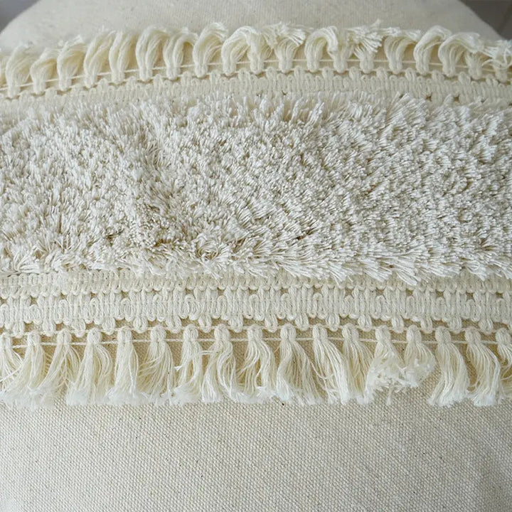 Decorative Cushion with Texture Pattern and Fringes