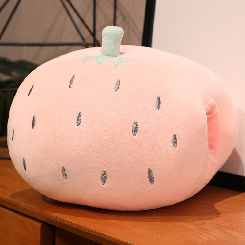 Plush pillow with cactus motif