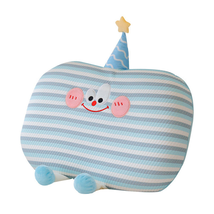 Plush pillow in cookie shape with cute face
