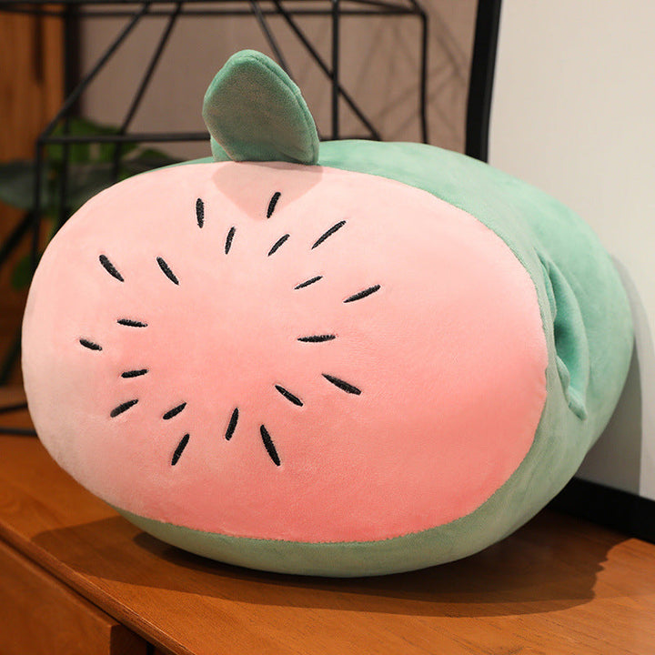 Plush pillow with cactus motif