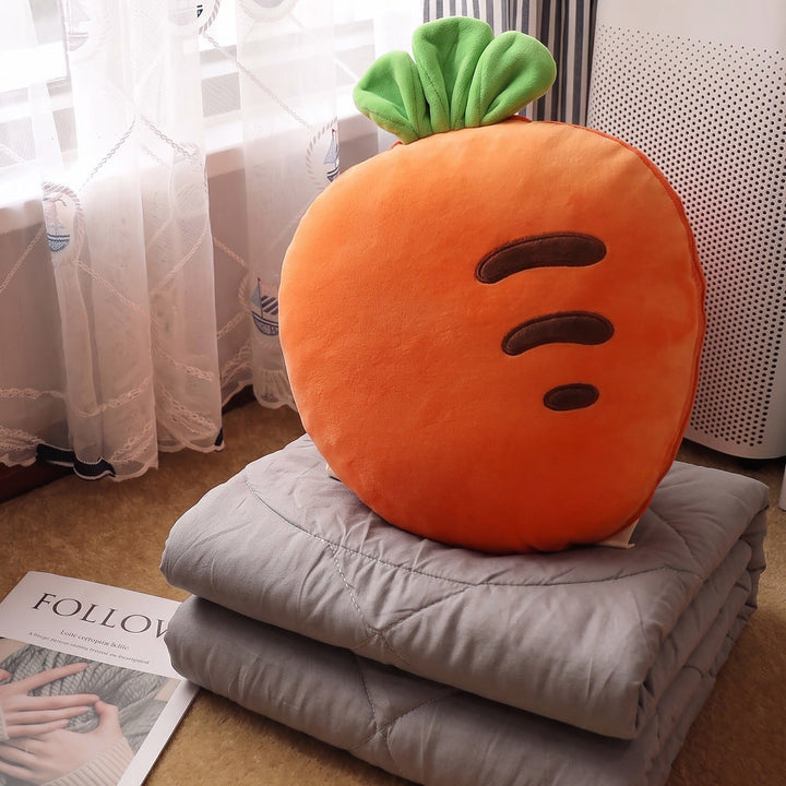 Plush pillow in fruity design