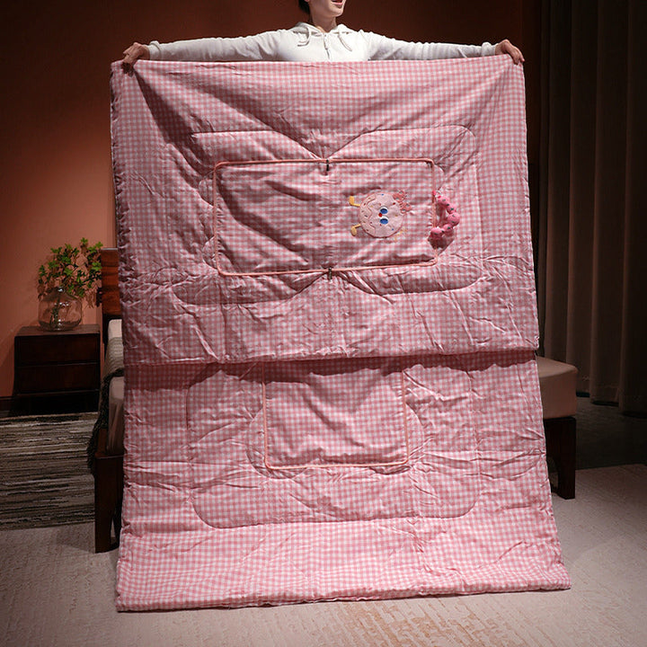 Plush cushion with candy motif