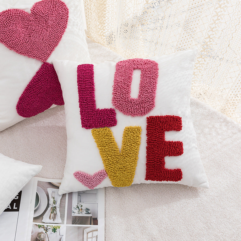 Decorative Pillowcase with Heart Pattern