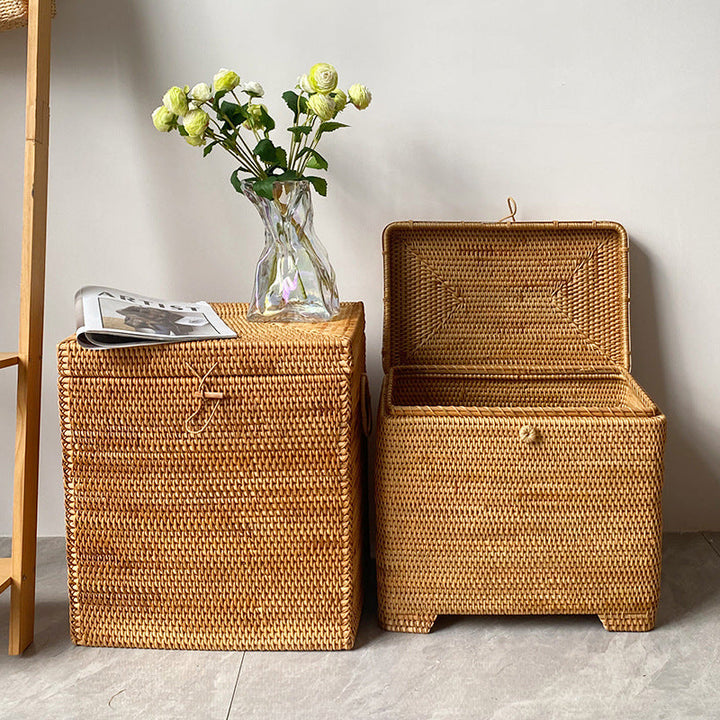 Stylish Storage Box Made Of Woven Natural Material