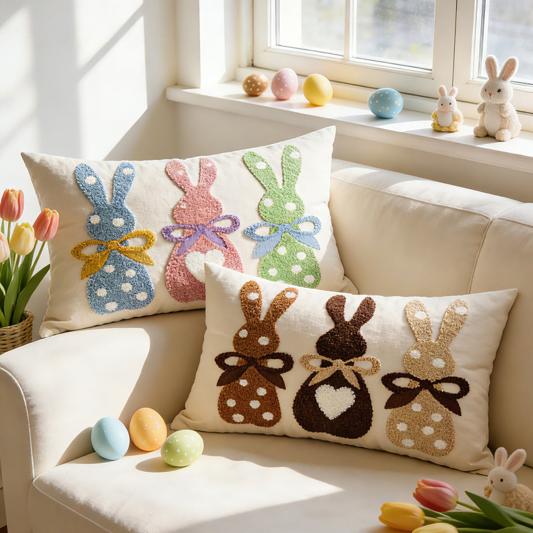 pillowcase with cute bunny motif