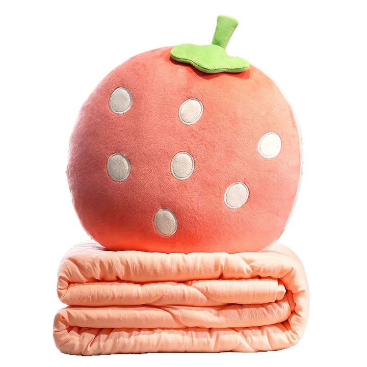 Plush pillow in fruity design