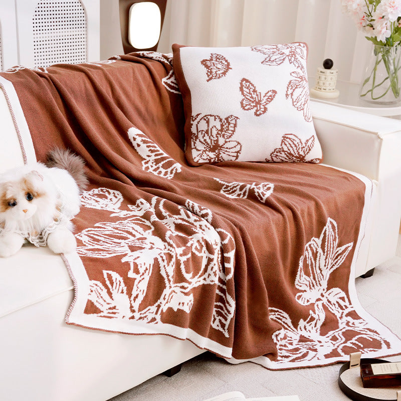 Decorative Throw Blanket with Floral Design