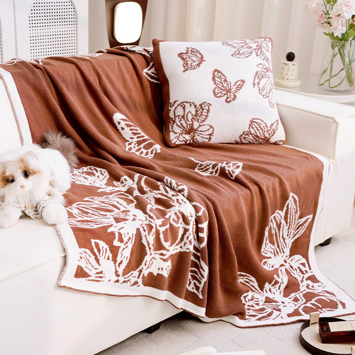 Decorative Throw Blanket with Floral Design