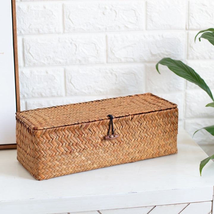 Storage Box Made Of Handwoven Natural Material