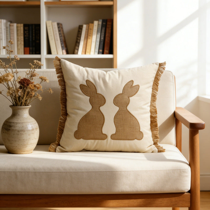 pillowcase with cute bunny motif