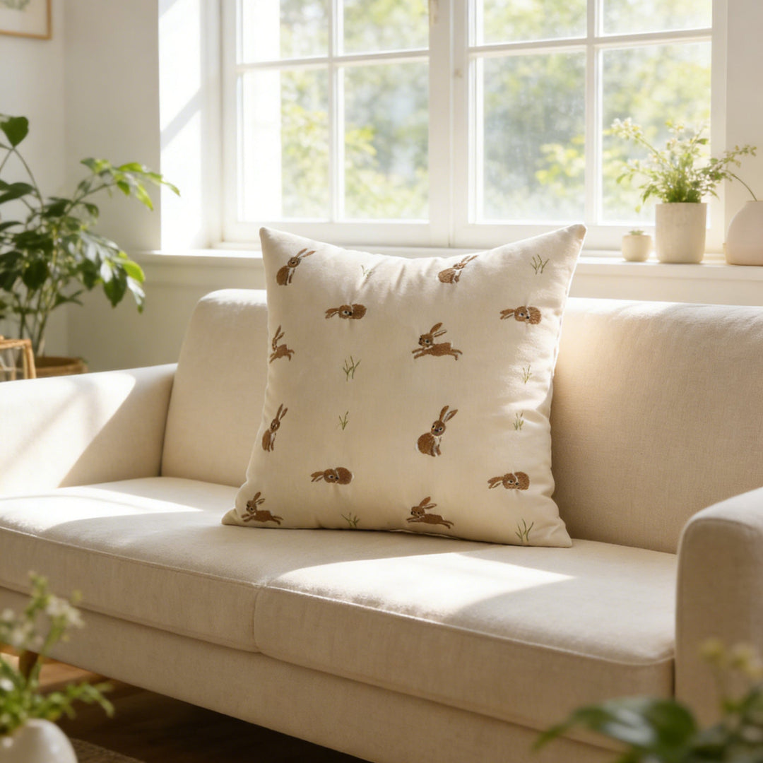 pillowcase with cute bunny motif