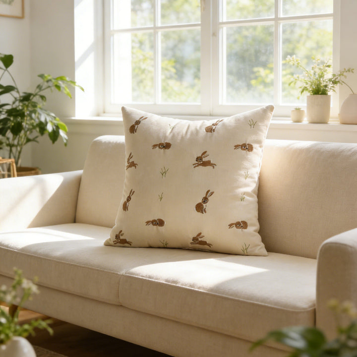pillowcase with cute bunny motif