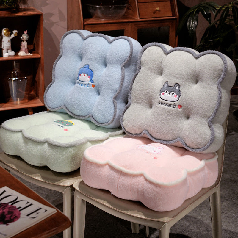 Plush pillow with animal-friendly design