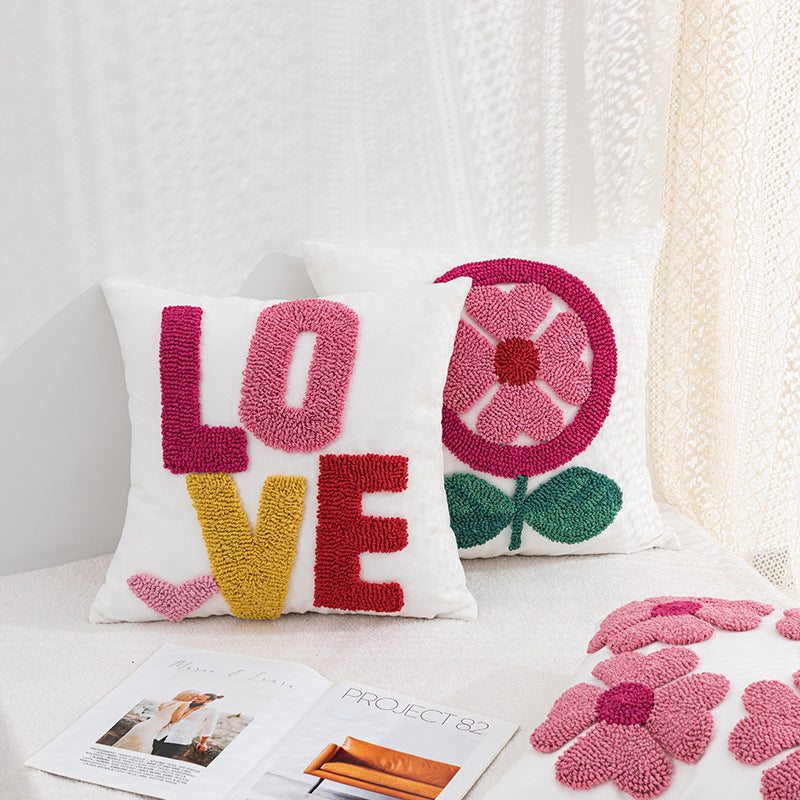 Decorative Pillowcase with Heart Pattern
