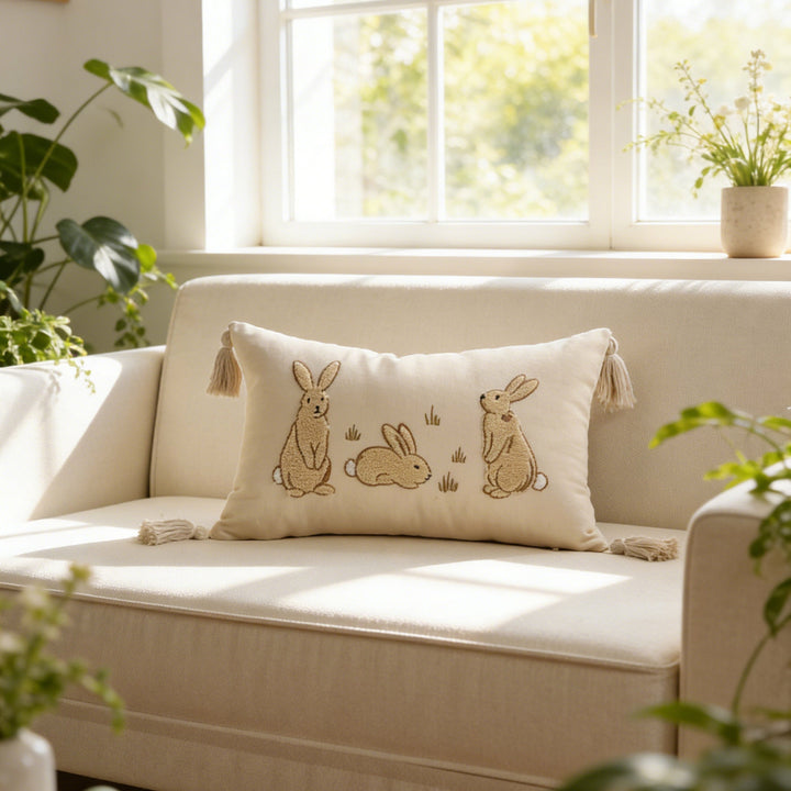 pillowcase with cute bunny motif