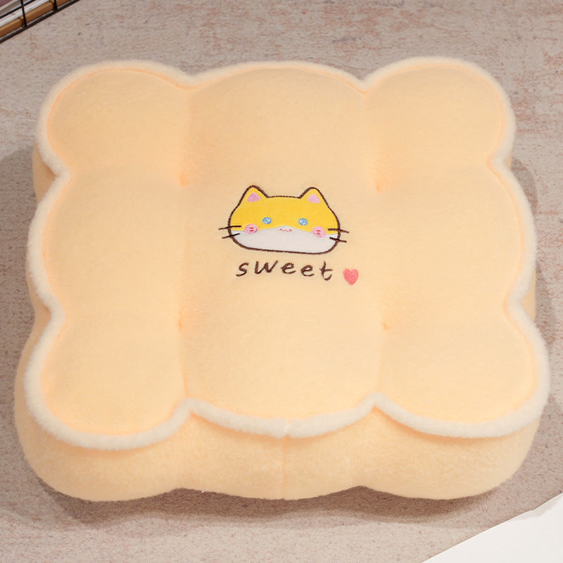 Plush pillow with animal-friendly design