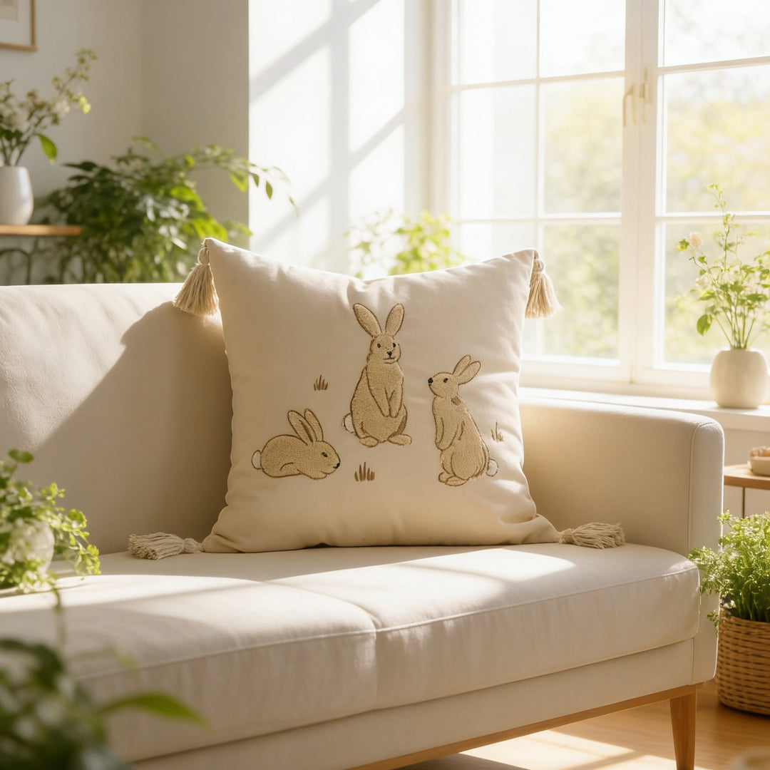 pillowcase with cute bunny motif