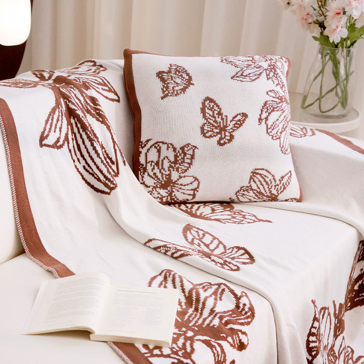 Decorative Throw Blanket with Floral Design