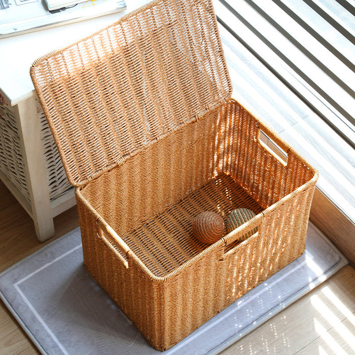 Multifunctional Storage Box Made Of Natural Wicker