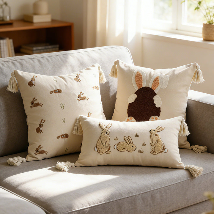 pillowcase with cute bunny motif