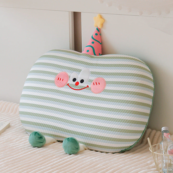 Plush pillow in cookie shape with cute face
