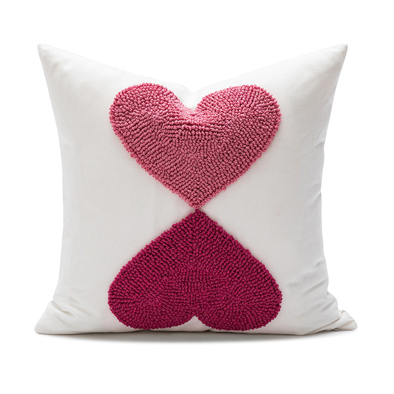 Decorative Pillowcase with Heart Pattern