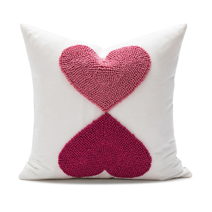 Decorative Pillowcase with Heart Pattern