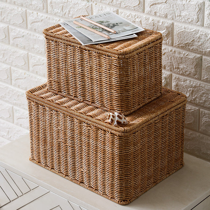 Handcrafted Rectangular Wicker Storage Box