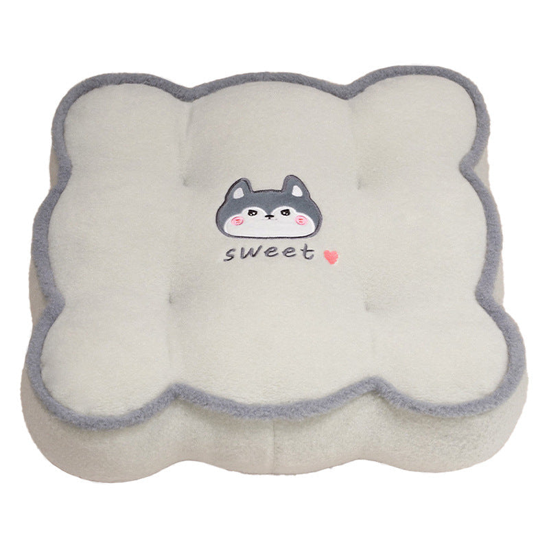 Plush pillow with animal-friendly design