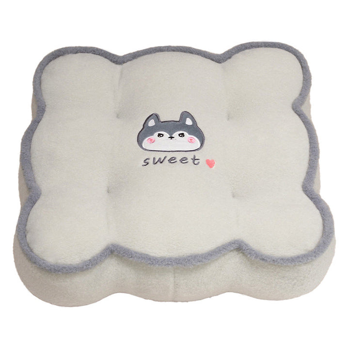 Plush pillow with animal-friendly design