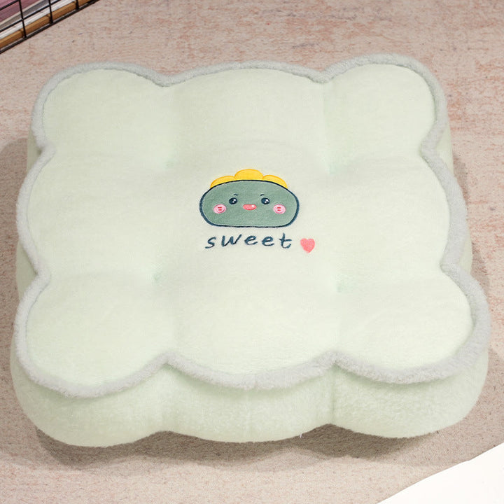 Plush pillow with animal-friendly design