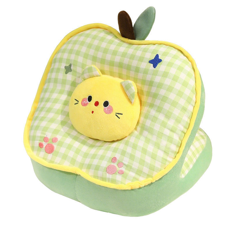 Plush pillow with plum motif