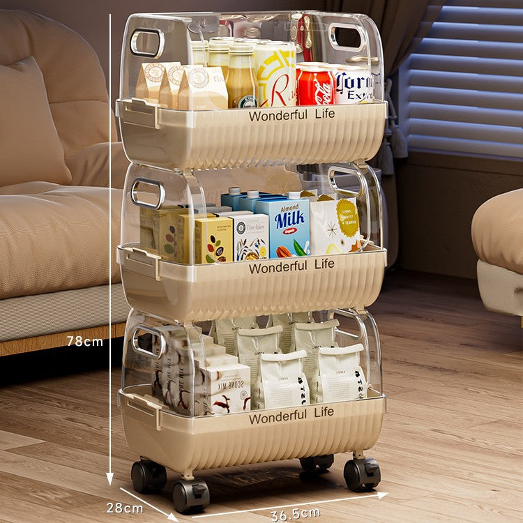 Multi-Tier Storage Organizer with Transparent Baskets Meso Living