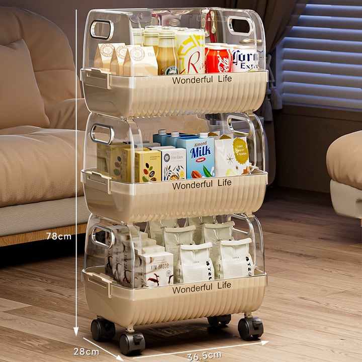 Multi-Tier Storage Organizer with Transparent Baskets Meso Living