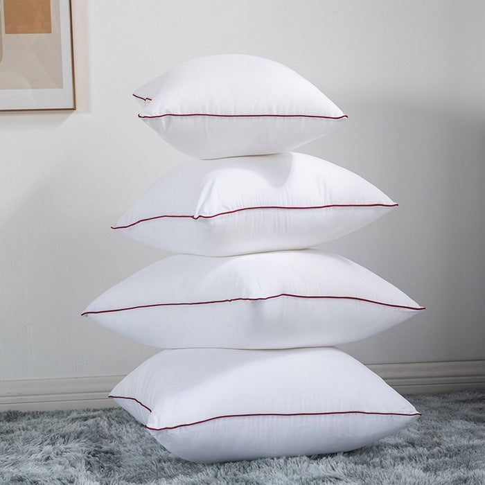 Premium square throw pillow inserts with piped edge and hypoallergenic hollow-fiber fill