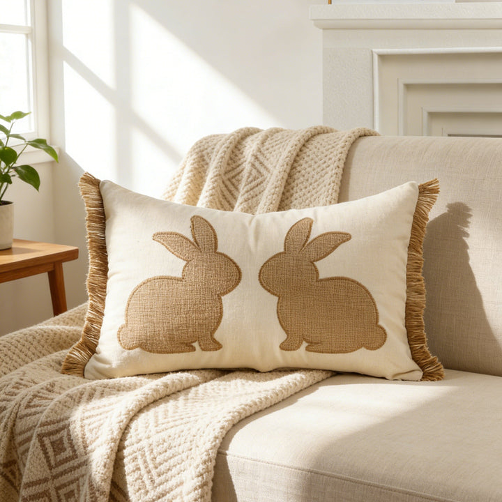 pillowcase with cute bunny motif